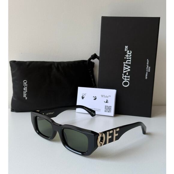 NEW Off White Fillmore Black Green Unisex Sunglasses - Picture 1 of 4